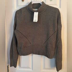 Pink Rose Turtleneck Sweater Size Medium in Smoky Olive Green